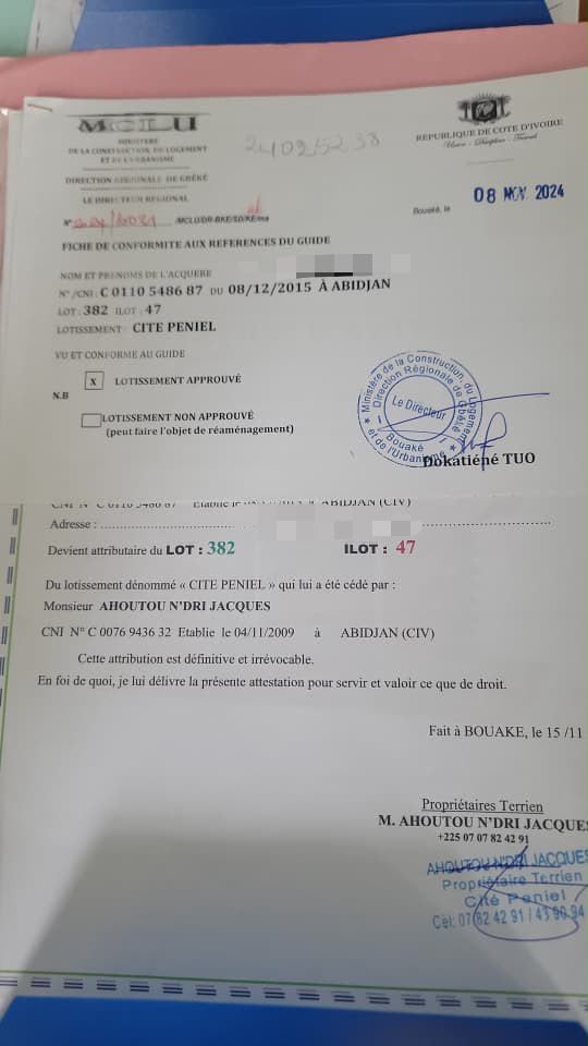 Terrain de 500 m² à vendre à Cité Peniel (attestation villageoise) 2