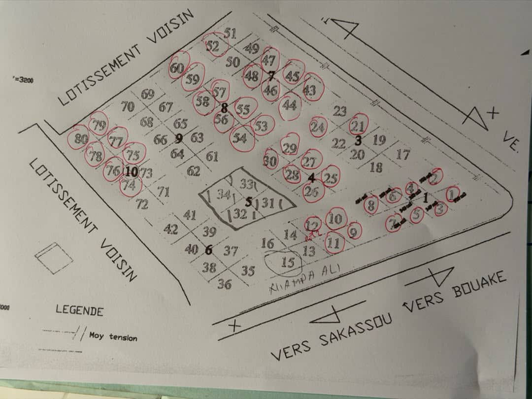 Terrain viabilisé à Tchelekro — 400 m²