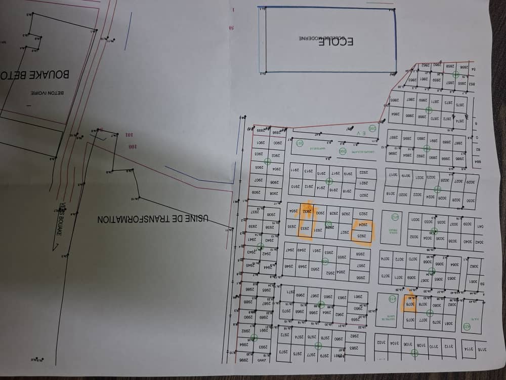 Terrain de 500 m² à vendre à Bouaké (près de Liberty Word)