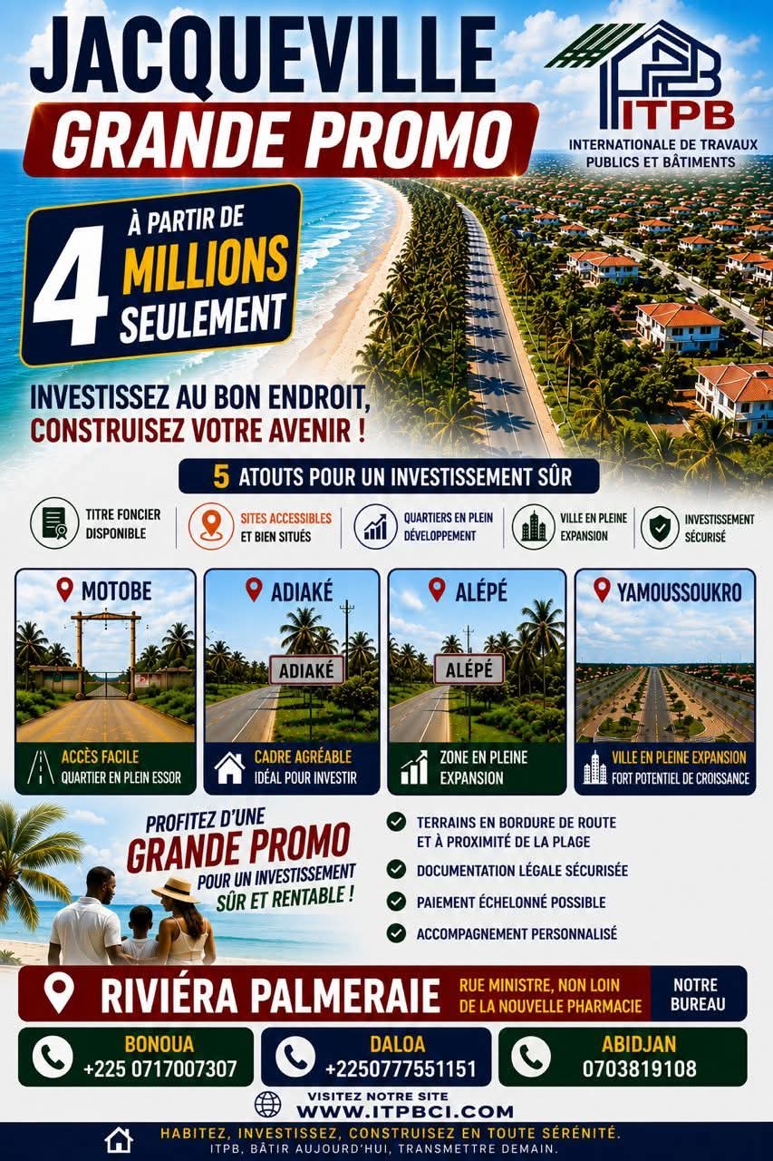 Plusieurs lots à vendre dans diverses localités