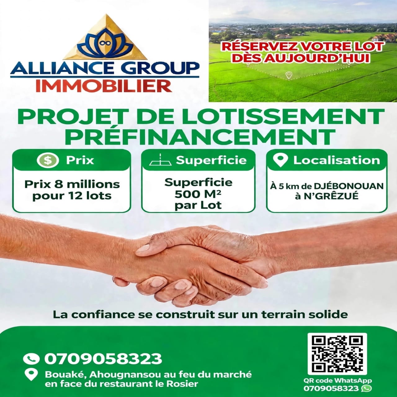 Terrain de 500 m² à vendre à N'Grêzué (projet de lotissement)