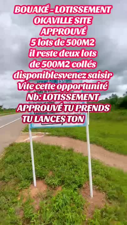 Terrain de 500 m² à vendre à Okaville (lotissement approuvé)