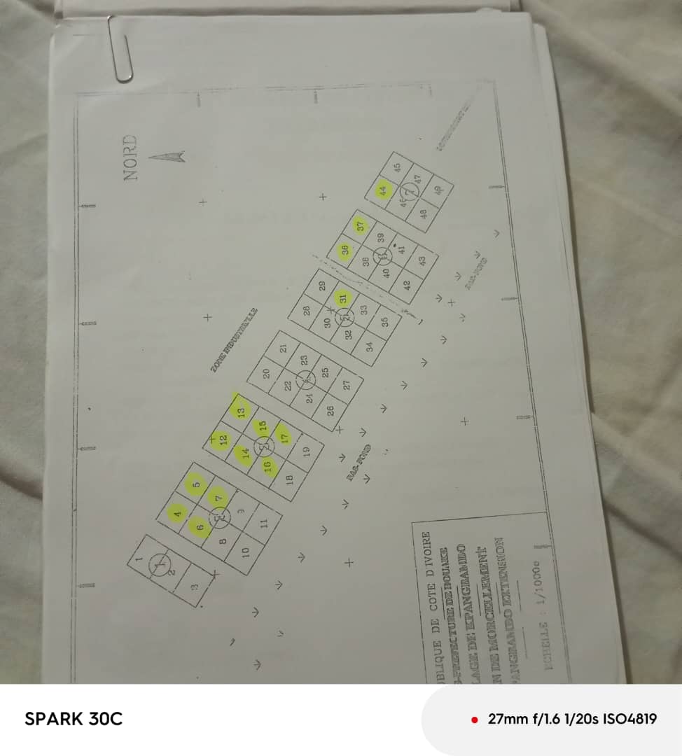 Terrain à vendre à Takikouamekro (PKAKAMBO) - 1 million FCFA