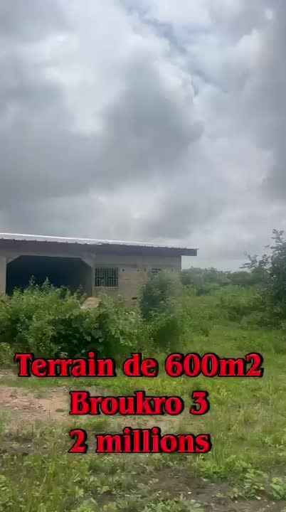 2 terrains de 600 m² à vendre à Bruoukro