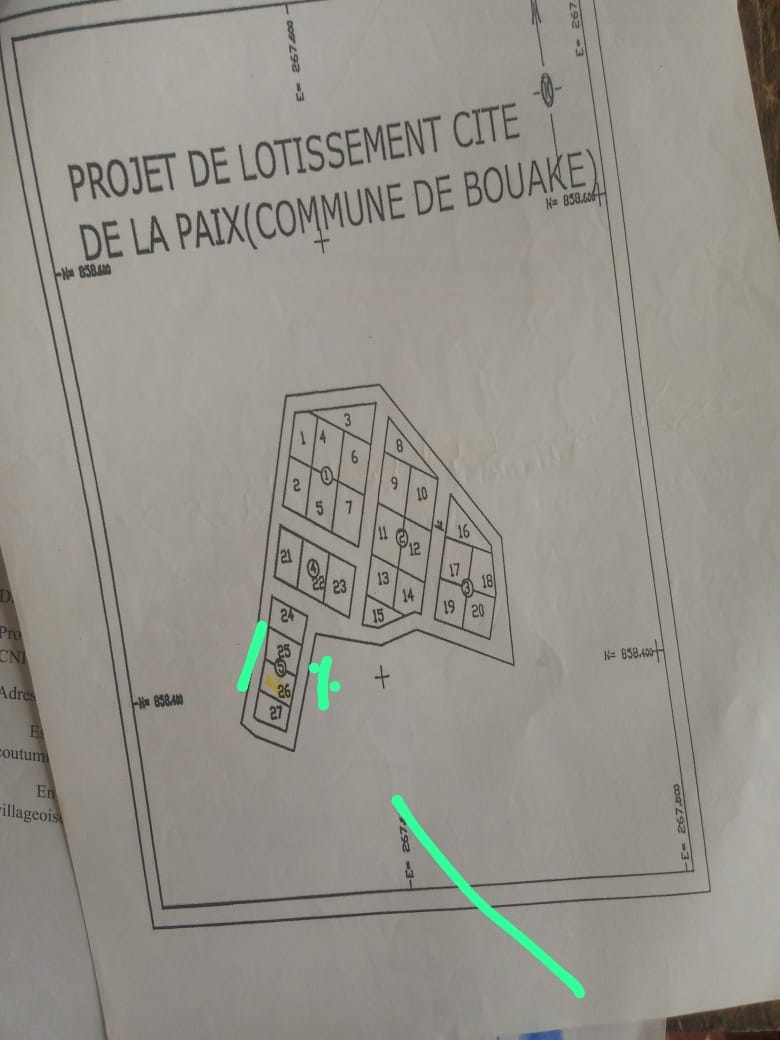 Terrain de 800 000 FCFA à vendre sur la route de Diabo