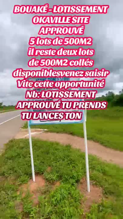 Terrain de 500 m² à vendre à Okaville (lotissement approuvé)