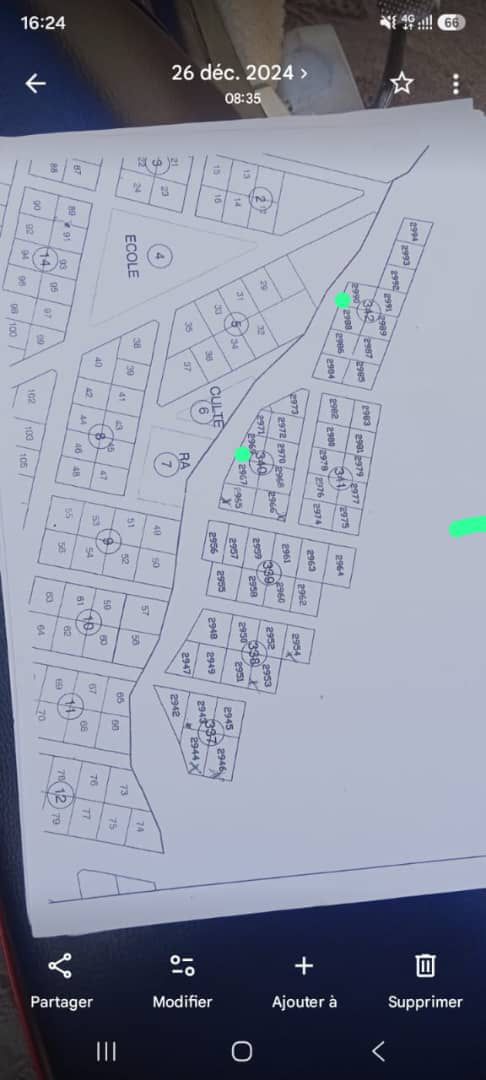 Deux terrains à vendre près de la cité CIDT