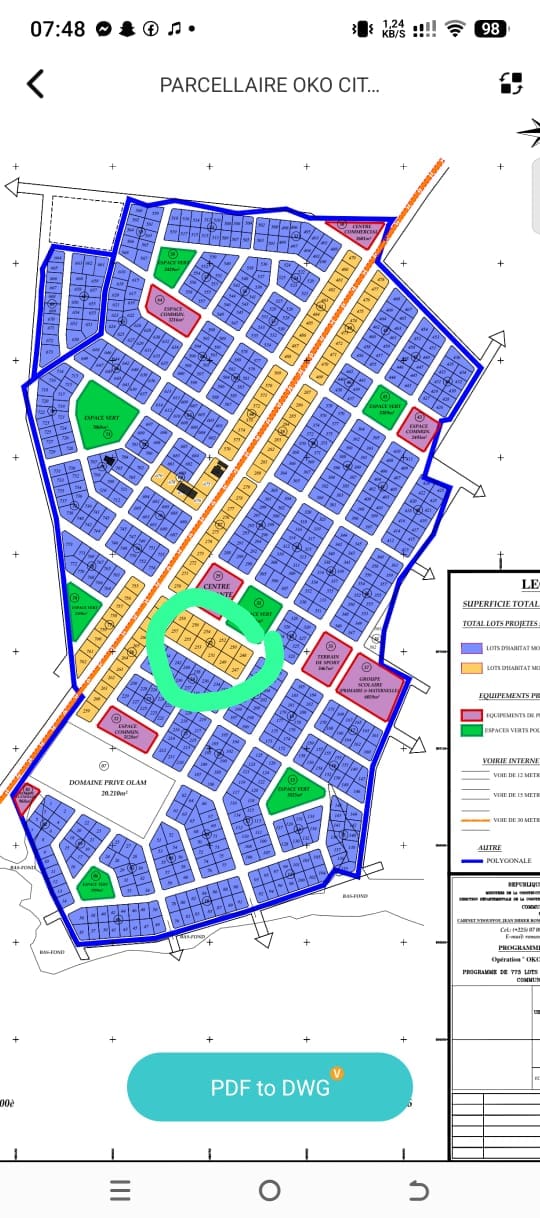 Terrain à Belleville et Oko Pharis — 2 000 000 FCFA