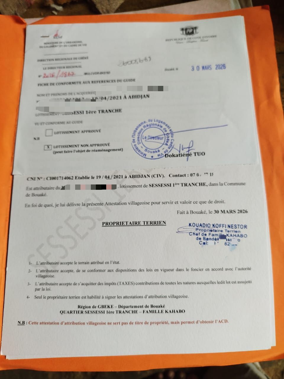 Terrain de 600 m² à vendre à Sessessi 1ère tranche