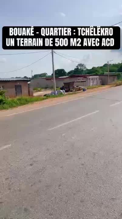 Terrain de 500 m² à vendre à Tchêlêkro (ACD disponible)